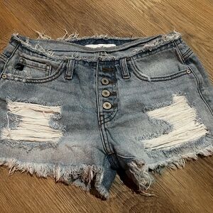 KanCan Blue Distressed Jean Shorts